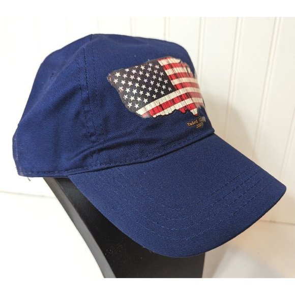 America Shaped Flag Faded Glory 2009 Blue Ball Cap Hat Adjustable Strap Back New - Picture 2 of 7